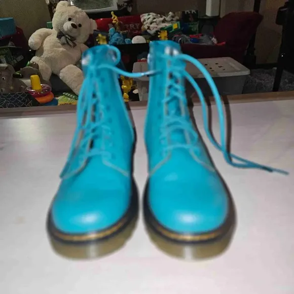 NWOT‎ Dr Martens Teal Green Junior 1460 Combat Lace Up Boots Big Kids Size 3