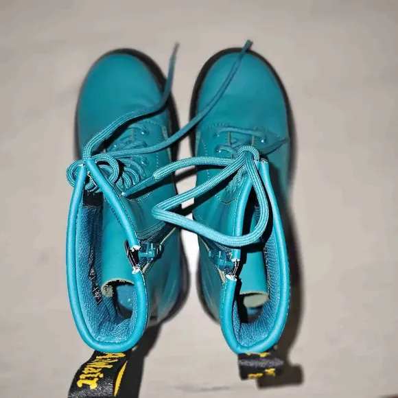 NWOT‎ Dr Martens Teal Green Junior 1460 Combat Lace Up Boots Big Kids Size 3
