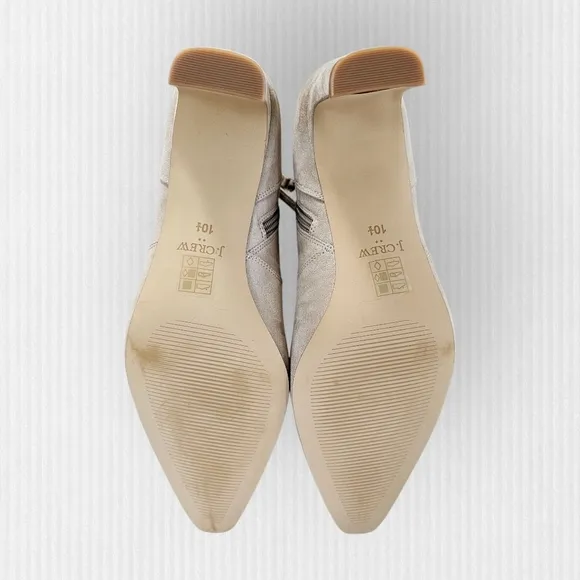 NWOT J CREW Factory  Cashew Suede Heeled Booties Women Size 10.5 Snip Toe Boots