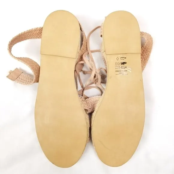 NWOT Kaanas Woven Flat Sandals Pale Blush Sz 8