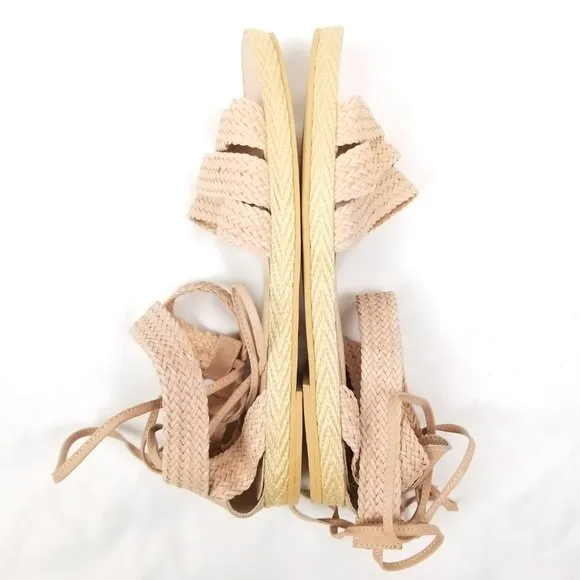 NWOT Kaanas Woven Flat Sandals Pale Blush Sz 8