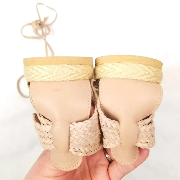 NWOT Kaanas Woven Flat Sandals Pale Blush Sz 8