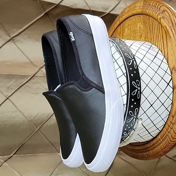 NWOT- Keds ‘Double Decker’ Leather Platform Slip-on Sneakers