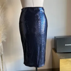 NWOT navy blue sequin pencil skirt