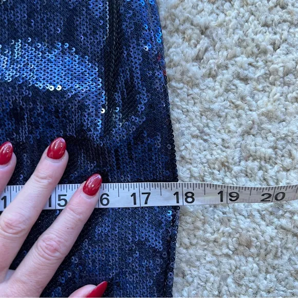 NWOT navy blue sequin pencil skirt