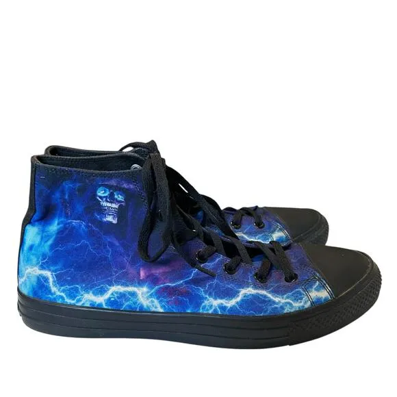 NWOT Raad Grim Reaper Electric Blue Eyes High Top Sneakers 12.5