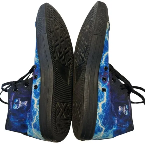NWOT Raad Grim Reaper Electric Blue Eyes High Top Sneakers 12.5