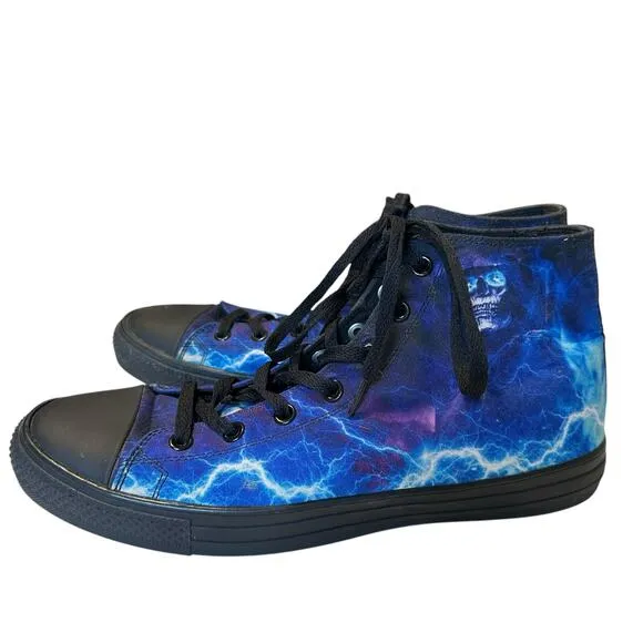 NWOT Raad Grim Reaper Electric Blue Eyes High Top Sneakers 12.5