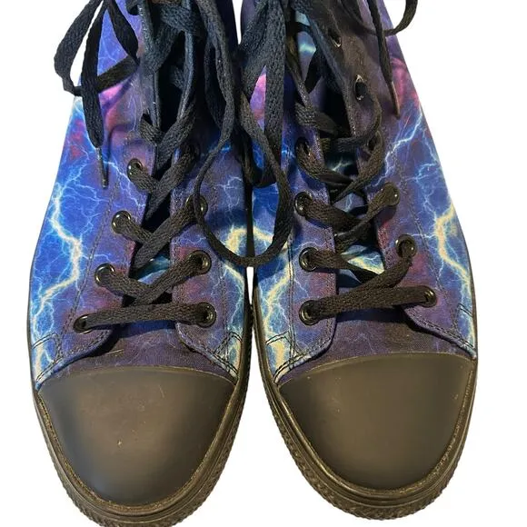 NWOT Raad Grim Reaper Electric Blue Eyes High Top Sneakers 12.5