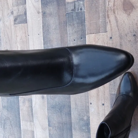 NWOT Steven Made in Italy Black high heel leather boots sz 10 women's