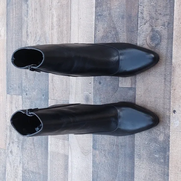 NWOT Steven Made in Italy Black high heel leather boots sz 10 women's