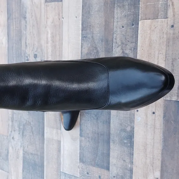NWOT Steven Made in Italy Black high heel leather boots sz 10 women's
