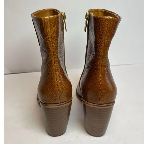 NWOT Vince Camuto Brown Leather Block Heel Ankle Boots - Size 9M, Style VC-Allie