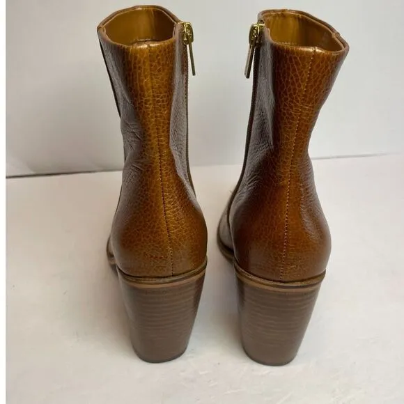 NWOT Vince Camuto Brown Leather Block Heel Ankle Boots - Size 9M, Style VC-Allie