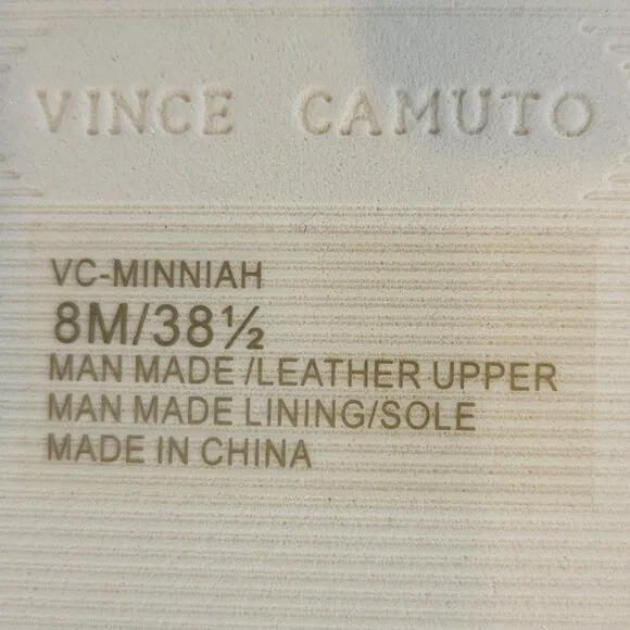 NWOT Vince Camuto  Leather Ankle Strap Minniah Wedge Heel Woven Sandals