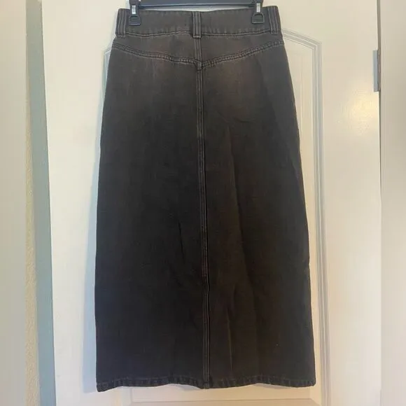 NWOT We The Free × Free People Madison Denim Midi Skirt In Black Size 25
