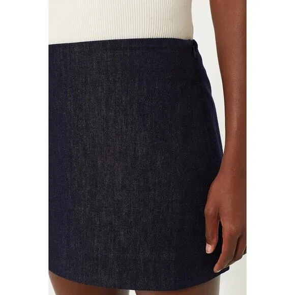 NWT $128 Tuckernuck Taryn Navy Blue Stretch Denim Mini Skirt Chic Size Xsmall