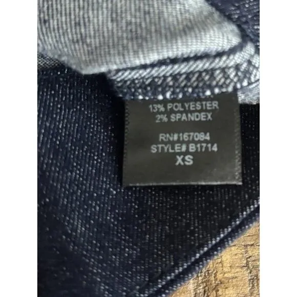NWT $128 Tuckernuck Taryn Navy Blue Stretch Denim Mini Skirt Chic Size Xsmall