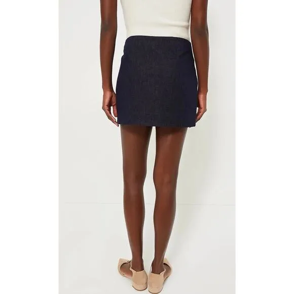 NWT $128 Tuckernuck Taryn Navy Blue Stretch Denim Mini Skirt Chic Size Xsmall