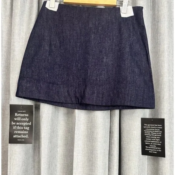 NWT $128 Tuckernuck Taryn Navy Blue Stretch Denim Mini Skirt Chic Size Xsmall