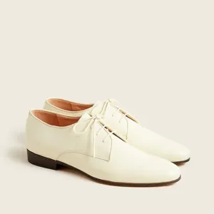 NWT $198 J Crew Patent Leather Oxford Shoes Grosgrain Trim, Soft Yellow 12M
