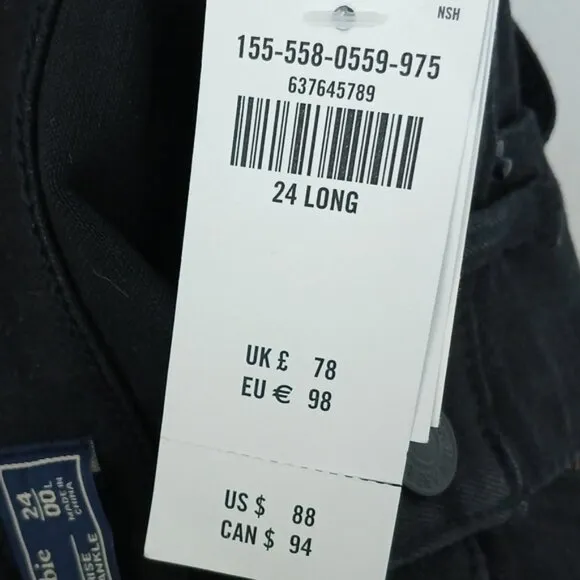 NWT Abercrombie &amp; Fitch Ultra High Rise Super Skinny Ankle Jean Size 24