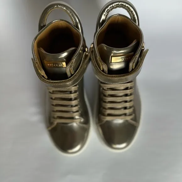 NWT Buscemi 100MM Toddler Gold Sneaker Shoes T29 US size 12 size 12.5