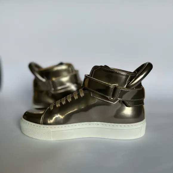 NWT Buscemi 100MM Toddler Gold Sneaker Shoes T29 US size 12 size 12.5