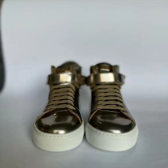 NWT Buscemi 100MM Toddler Gold Sneaker Shoes T29 US size 12 size 12.5