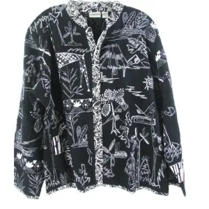 NWT Chicos Embroidered Dragon Jacket Island $128 3