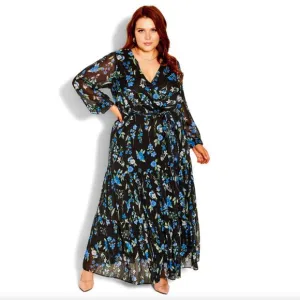 NWT City Chic Maxi Blue Blossom L = 20 = 2X