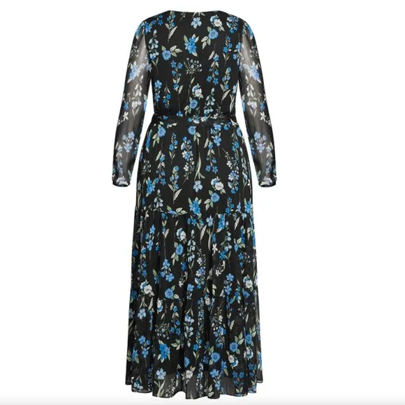 NWT City Chic Maxi Blue Blossom L = 20 = 2X