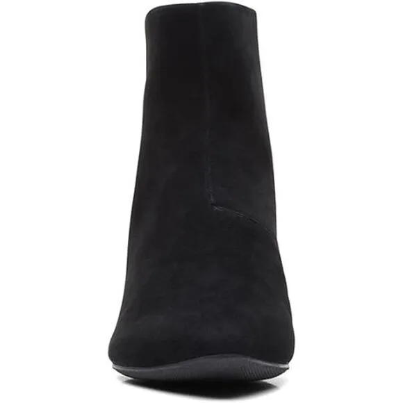 NWT Clarks Teresa Boot Womens Faux Black Suede Zipper Ankle Boots-Size6