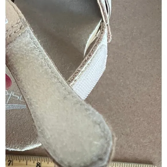 NWT Dansko Teagan Beige Leather Slingback Peep Block Heel Comfort Sandal 8.5-9