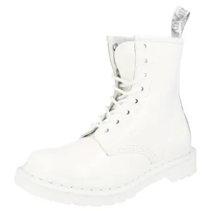 NWT Dr. Martens 1460 White Monochromatic Patent Leather Women's Boots Size 6