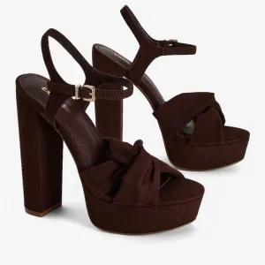 Nwt Express faux suede twist platform heeled sandal