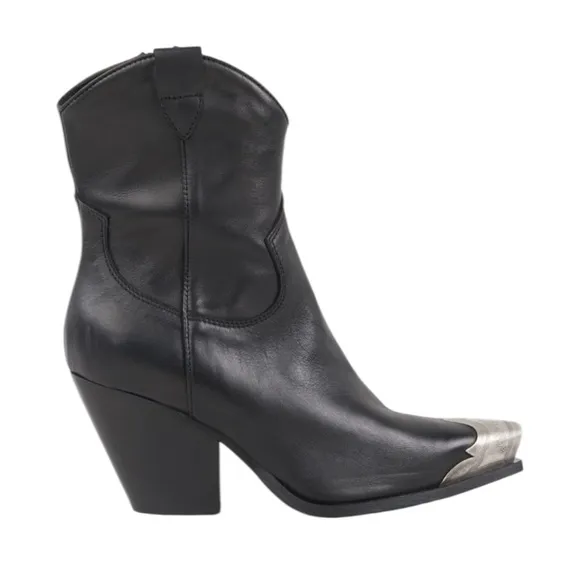 NWT Free People Faster Horses Western Leather Boots in Black