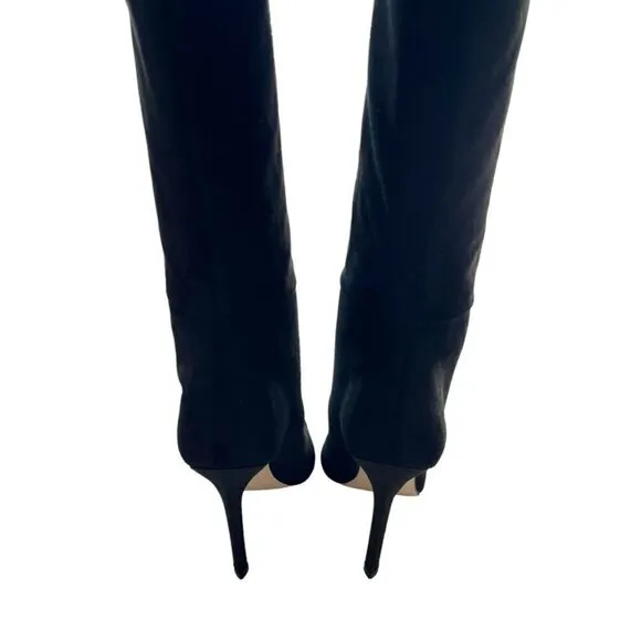 NWT Good American Black Suede Over the Knee Slouch Boots Women's Sz 6