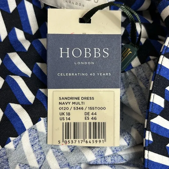 NWT HOBBS Sandrine Patterned Shirt Dress Size 14
