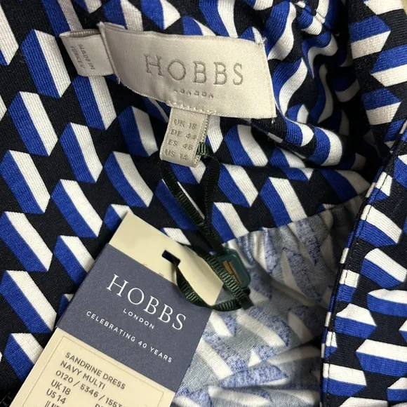 NWT HOBBS Sandrine Patterned Shirt Dress Size 14