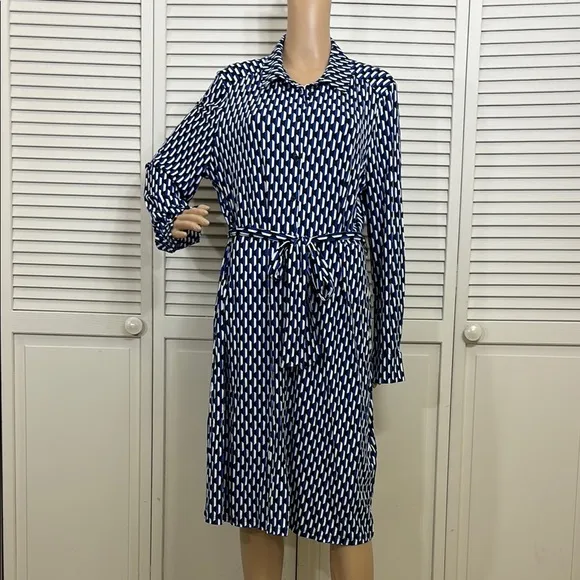 NWT HOBBS Sandrine Patterned Shirt Dress Size 14