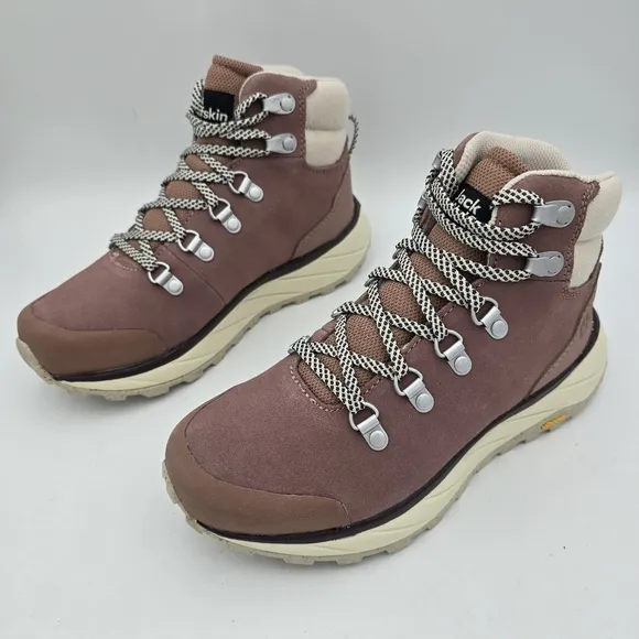 NWT Jack Wolfskin Women's Terraventure Urban Mid W Hiking Shoes, Rose/White, 5.5
