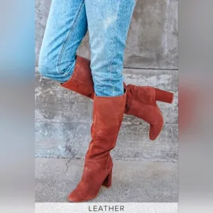 NWT Lulu's Chinese Laundry Krafty Redwood suede leather boots size 8
