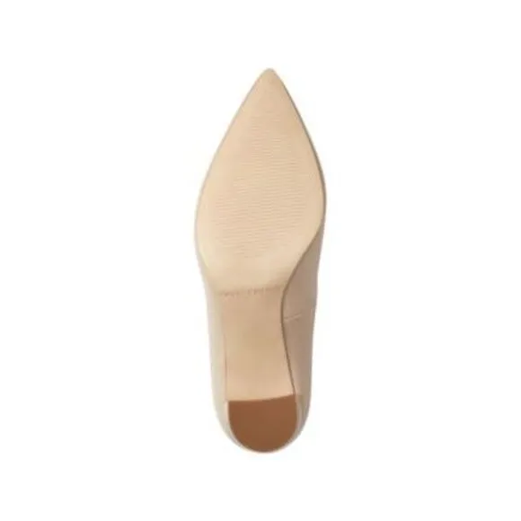 NWT MARC FISHER Womens Beige Viviene Toe Block Heel Slip On Pumps Shoes 9.5 M