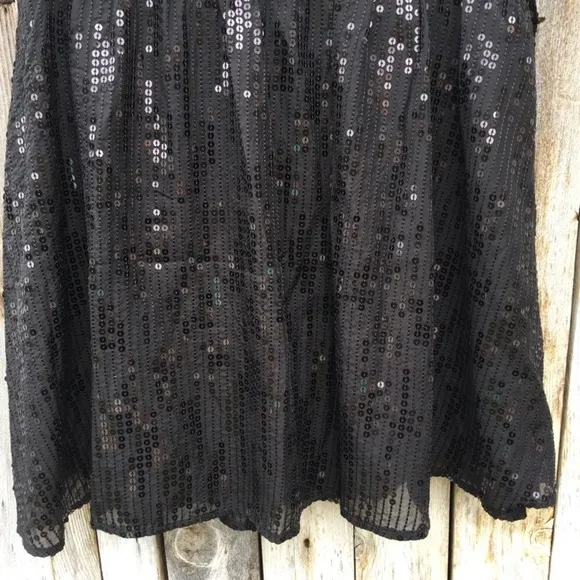 NWT Michael Stars Sequin Silk Mini Skirt Black S