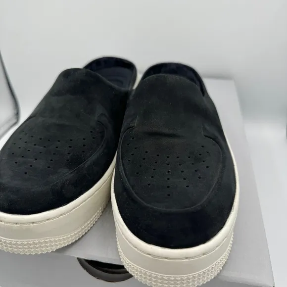NWT Nike Air Force 1 Lover XX Black Suede Leather Slip On Mule Platform Sneakers