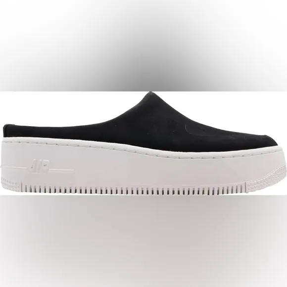 NWT Nike Air Force 1 Lover XX Black Suede Leather Slip On Mule Platform Sneakers