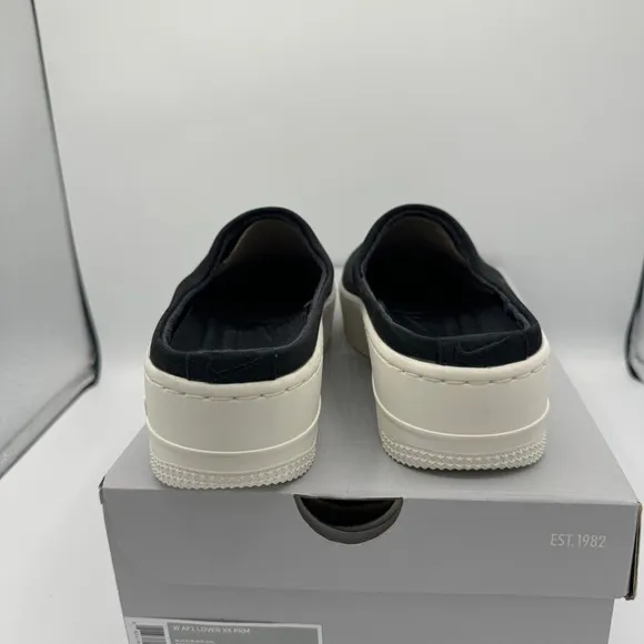 NWT Nike Air Force 1 Lover XX Black Suede Leather Slip On Mule Platform Sneakers