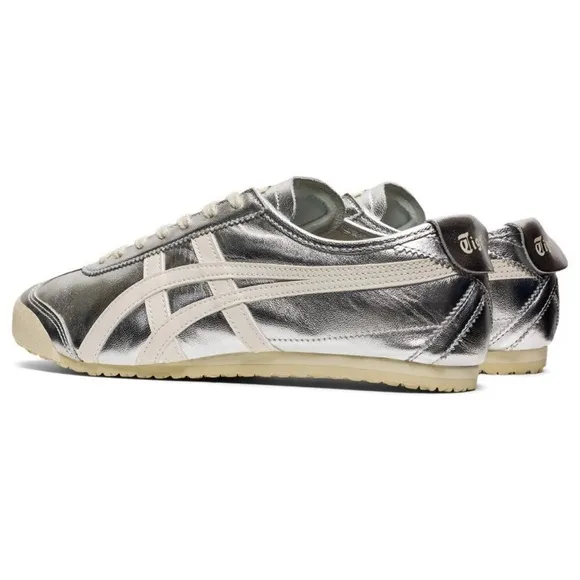 NWT Onitsuka Tiger Mexico 66 Silver Off White Sneakers Size 6