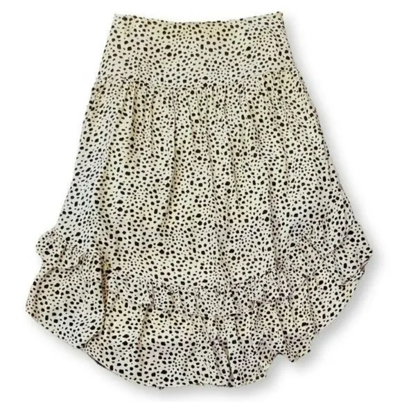 NWT POL Asymmetrical Ruffle Hem Leopard Print Mini Skirt